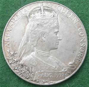 Edward VII, Coronation 1902, official silver medal by GW de Saulles