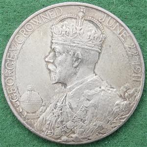 George V, Coronation 1911, official silver medal by B Mackennal