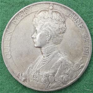 George V, Coronation 1911, official silver medal by B Mackennal