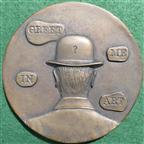 Ren� Magritte, Belgian surrealist painter, cast bronze medal 1983 by Laurence Burt for the British Art Medal Society
