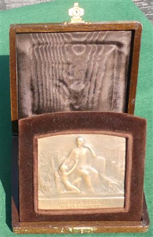 France, Compagnie G�n�rale d��lectricit�, a softly worked bronze award plaque circa 1935, by E.-P. Blin