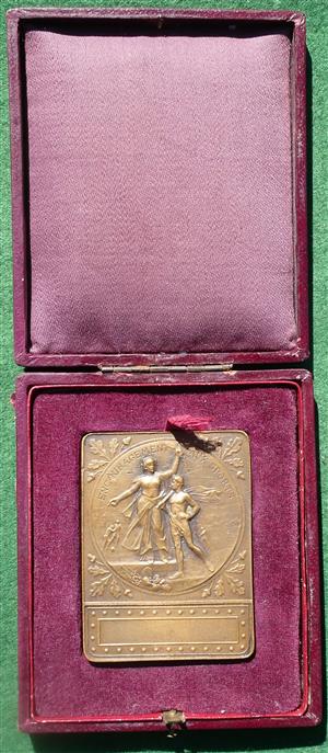 France, Encouragement Aux Sports, a bronze plaque circa 1935 by F. Rasumny