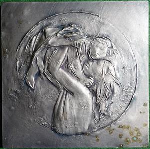 Italy, �Mother and Child� circa 1965, a large (and heavy) uniface plated medal by Giacomo Manzu