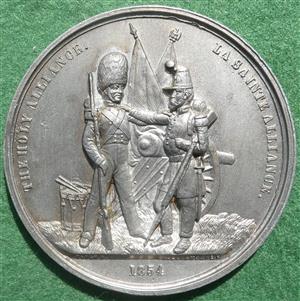 Crimean War, The Holy Alliance 1854, white metal medal by Allen & Moore