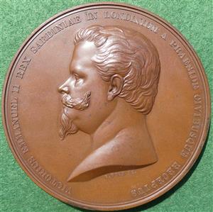 Great Britain/ Sardinia, Visit of Victor Emmanuel II to the City of London 1855, from the Corporation of the City of London series large bronze medal by B Wyon