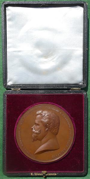 Great Britain/ Sardinia, Visit of Victor Emmanuel II to the City of London 1855, from the Corporation of the City of London series large bronze medal by B Wyon