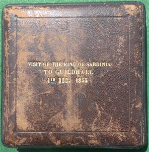 Great Britain/ Sardinia, Visit of Victor Emmanuel II to the City of London 1855, from the Corporation of the City of London series large bronze medal by B Wyon