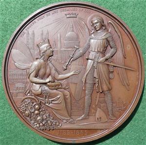 Mayoralty of the City of London, 700th Anniversary 1889, bronze medal by A. Kirkwood & Sons for the Corporation of the City of London