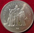 France, Fifth Republic, silver 5-Francs 1977